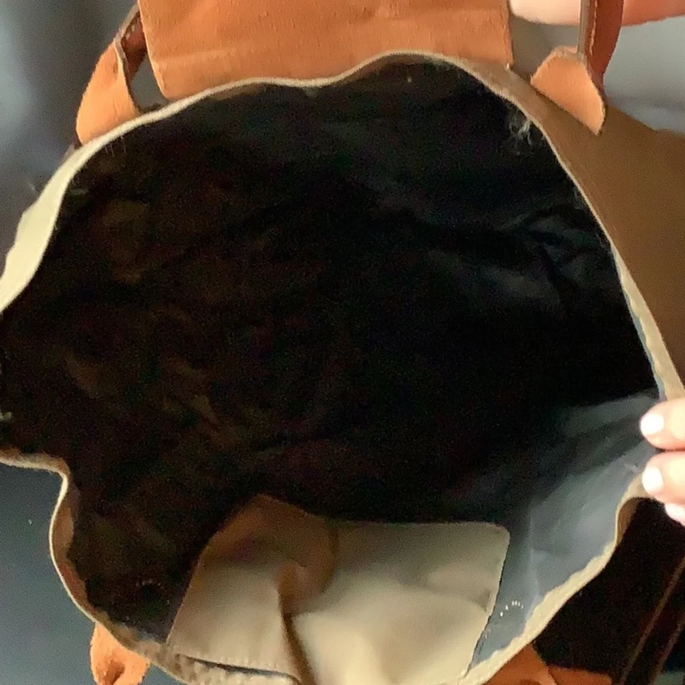 Brown Tote Bag longchamp L brown and dark green - Picture 5 of 6